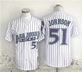 Men's Arizona Diamondbacks #51 Randy Johnson White Throwback Cool Base Stitched Jersey,baseball caps,new era cap wholesale,wholesale hats